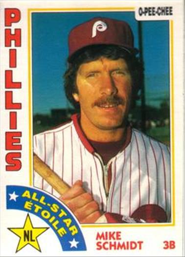 1984 O-Pee-Chee Baseball Cards 388     Mike Schmidt AS